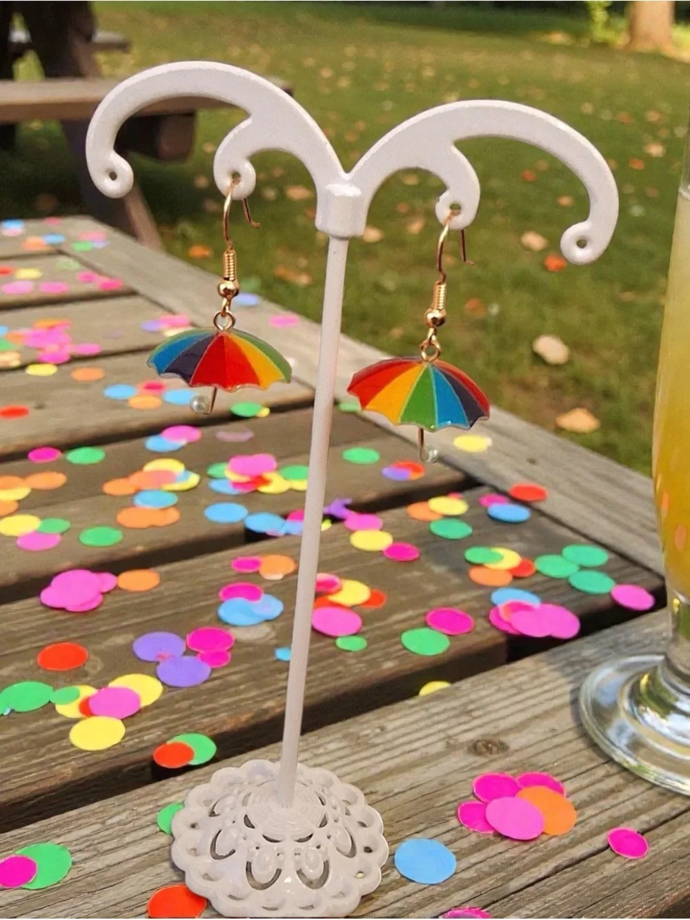 🌦️🌈Rainbow Umbrella Drop Earrings - Multicolor Women Jewelry 🏳️‍🌈🦄🕶️